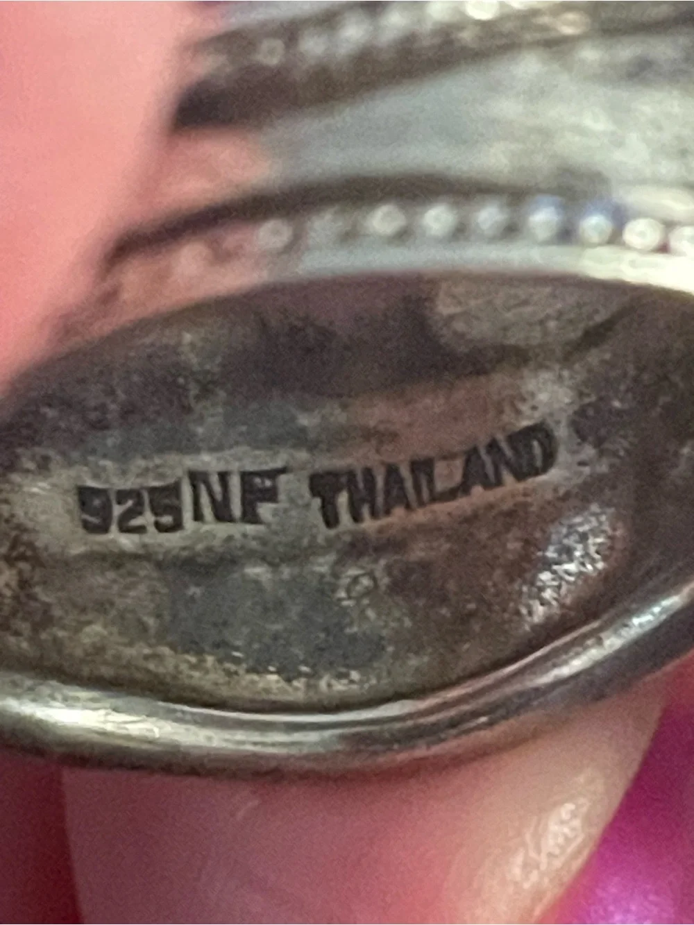 Sterling Silver Rope-Edge Wide Band Ring - Silver 925  NF Thailand Sz 8.5